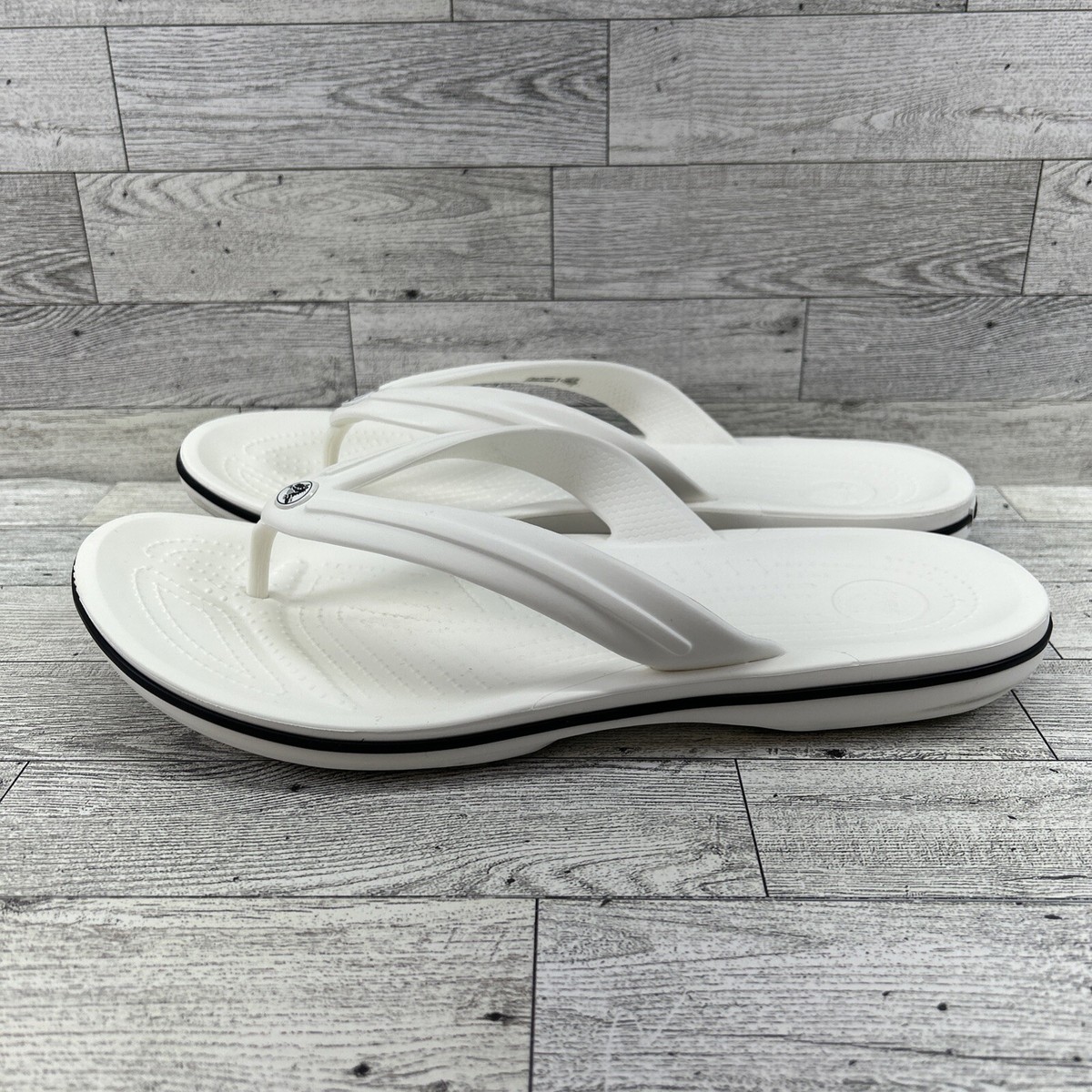 Crocs Crocband Flip Flops White Mens Size 11 NEW WITH TAGS!! Crocs Crocband Flip Flops White Mens Size 11 | Mercari main image 3