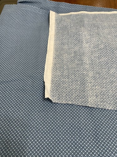 Cotton Fabric Blue Basket Weave Pattern 4 Yards x 42 Inches Check Quilters - Picture 6 of 8
