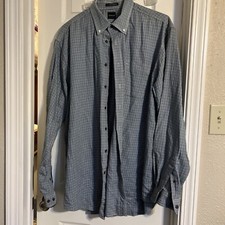 Men's Arrow USA 1851 LX tall 17-17 1/2 plaid long-sleeved shirt