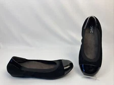 Vionic Prim Tina Ballet Flats Comfort Arch Support Womens Sz 7  Black Suede