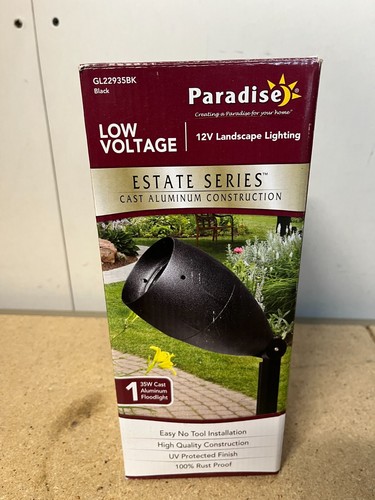 Paradise Estate Coll Blac Cast Aluminum 12V Low Voltage Lanscape Light GL22935BK