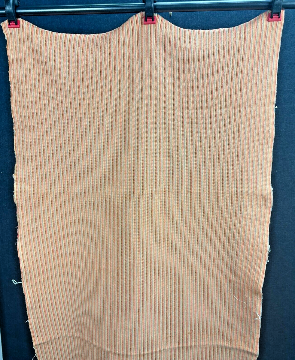 Vintage Retro Double Knit Fabric Material Orange Stripes 60s 70s