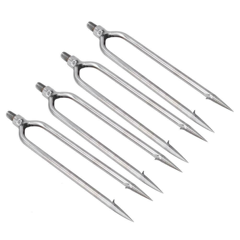 Stainless Steel 2 Prongs Harpoon Gig Gaff Hook Barb Fishing Spear Tool
