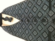 Grey/Silver/Black tuxedo vest w/bowtie Boys Small