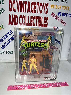 TMNT 1988 April ONeil Orange Stripe Ninja Turtles Original 10 back AFA 85  