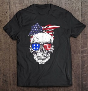 skull american flag shirt