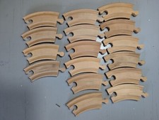 Brio Curved TRACK 16 pc Brio Or Thoms Wooden Trains 1990s reversible 4"