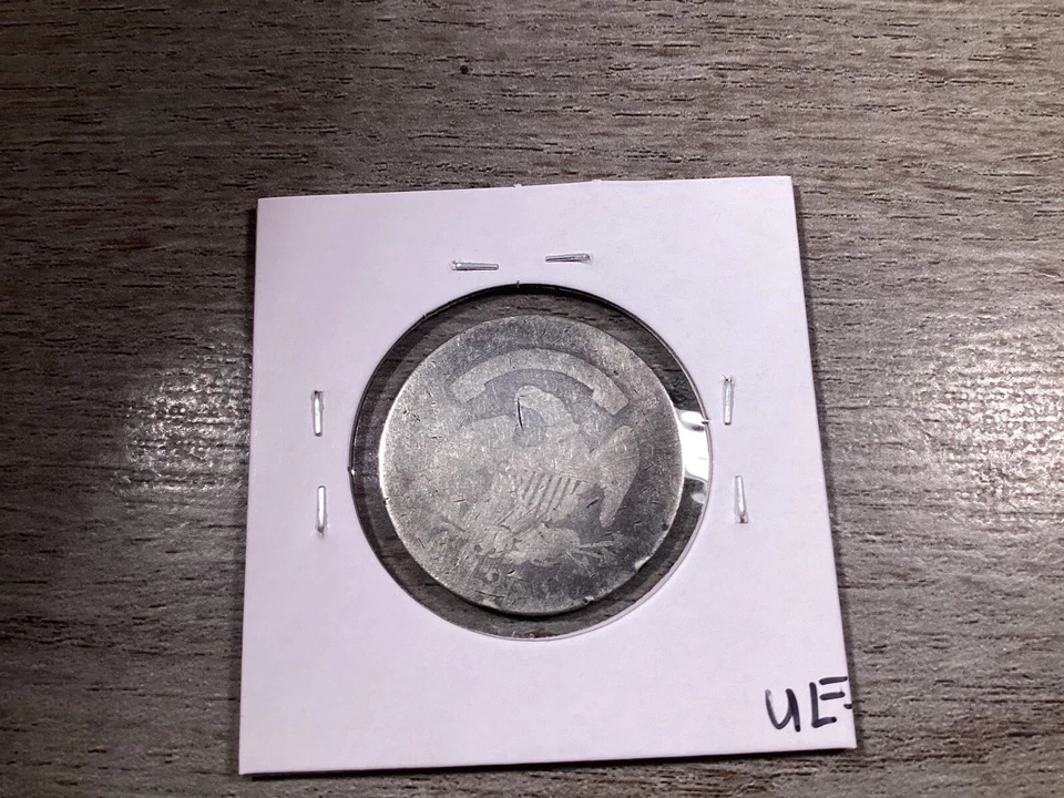 Busto tapado 1819 cuarto tipo 1 gran diámetro con lema 052124 03ue Foto 4 de 4