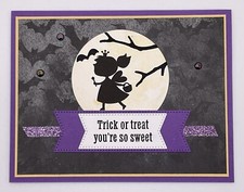 Silhouette Trick or Treat Halloween Card w/Env UNLIMITED CARDS SHIP FOR 4.95