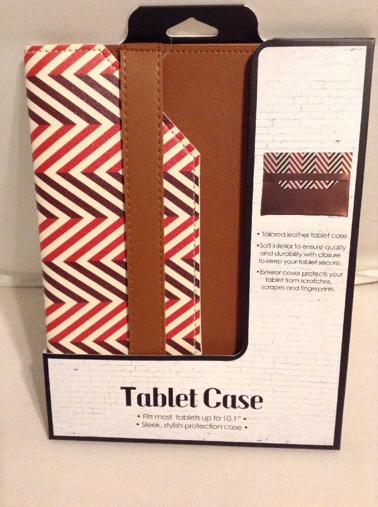 Tablet Case Brown and Red 8X10.5 Inches Tailored Leather Soft Interior-image