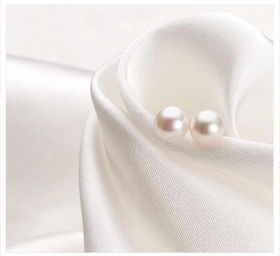 PERLEN OHRRINGE 925 STERLING SILBER PLATTIERT OHRSTECKER PERLE OHR SCHMUCK NEU - Bild 2 von 4