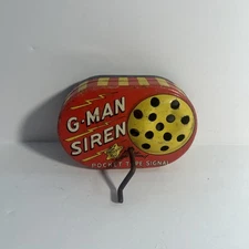 Vintage 1950s G-Man Siren Pocket Type Signal A Walt Reach Toy By Courtland Works