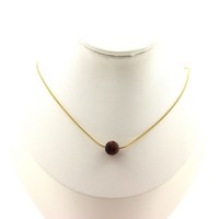 Mineralien Und Edelsteine. Halskette 1 Perle Roter Matt Tigerauge 8 Mm. C