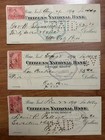 United States 1899 Three Old " Citizens National Bank ". Peru, Indiana Bank Chec — photo 1