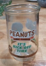 Welch's Peanuts Glass Jelly Jar Charlie Brown & Lucy It’s Kick off Time #4