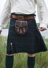 Schottenrock, 8 Yard Kilt mit Black Watch Tartan Wikinger Rock Kostüm Männerrock