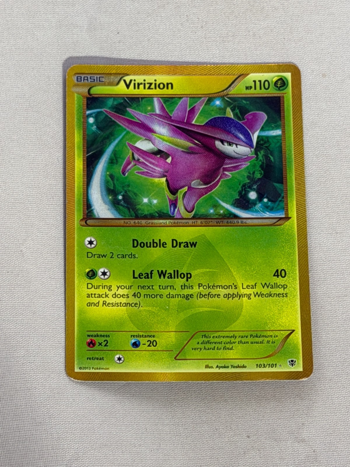 Pokemon Virizion Secret Rare Plasma Blast 103/101