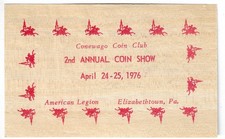 1976, Conewago Coin Club, 2nd Show, Elizabethtown PA, Wooden Nickel