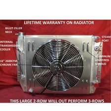 1959-1970 Impala Bel Air Caprice Biscayne Cross Flow Radiator Ls Swap Shroud Fan