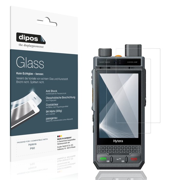 2X Schutzfolie FüR Hytera P60 - Anti-Shock 9H Folie Dipos Glass Kunststoffglas-image