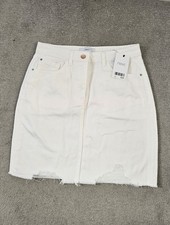Next White High Waist Denim Skirt - UK 10 BNWT Pencil Skirt