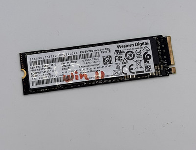 Western Digital PC SN730 512GB NVMe M.2 2280 SSD SDBQNTY-512G-1001 W/Windows 11
