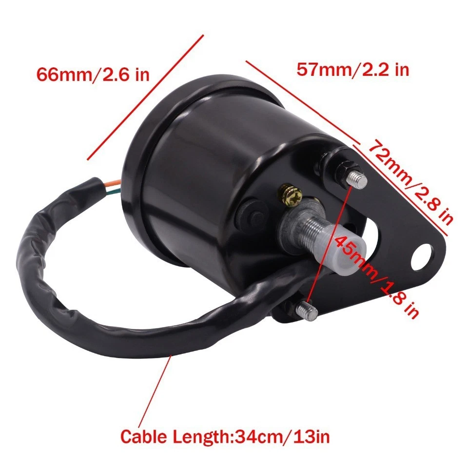 Velocímetro Medidor Moto Tacómetro Medidor de Combustible Digital LED LCD Odómetro Foto 4 de 4