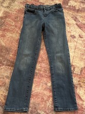 PLACE Stretch Straight Jeans Unisex Kids Size 10 Blue Denim Adjustable Waist