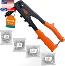 Heavy Hand Riveter Rivet Gun Professional Pop Rivet Gun Kit with 200pcs Rivets