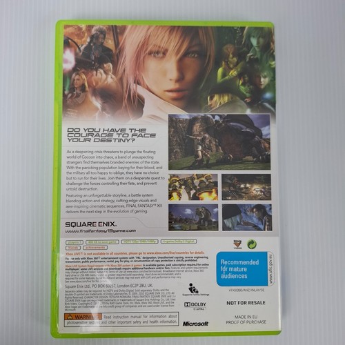 Final Fantasy XIII Xbox 360 Game M PAL Square Enix 2010 RPG Role Playing - Picture 3 of 12