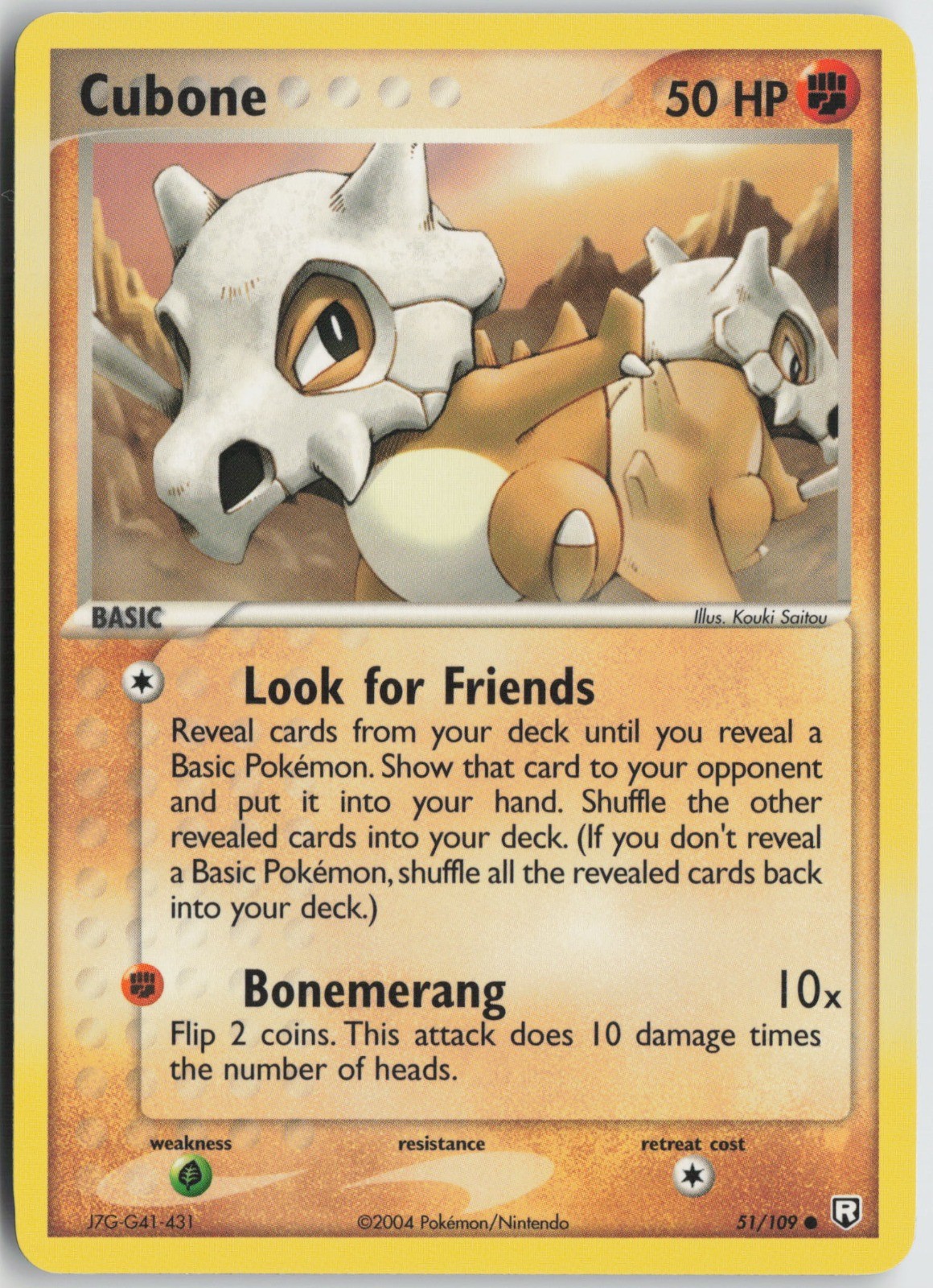 Cubone Common Team Rocket Returns 51/109 NM