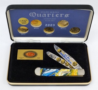 ILLUMINATED J'S SOUND II 激レア ケース割れ 2003 CASE XX 2 Blade Trapper Pocketknife 9254SS 24K GP State
