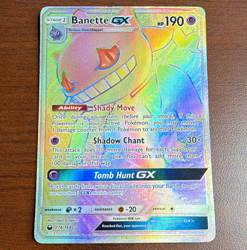 The Pokémon Company Banette GX 174/168 Celestial Storm Secret Rare Full Art Holo