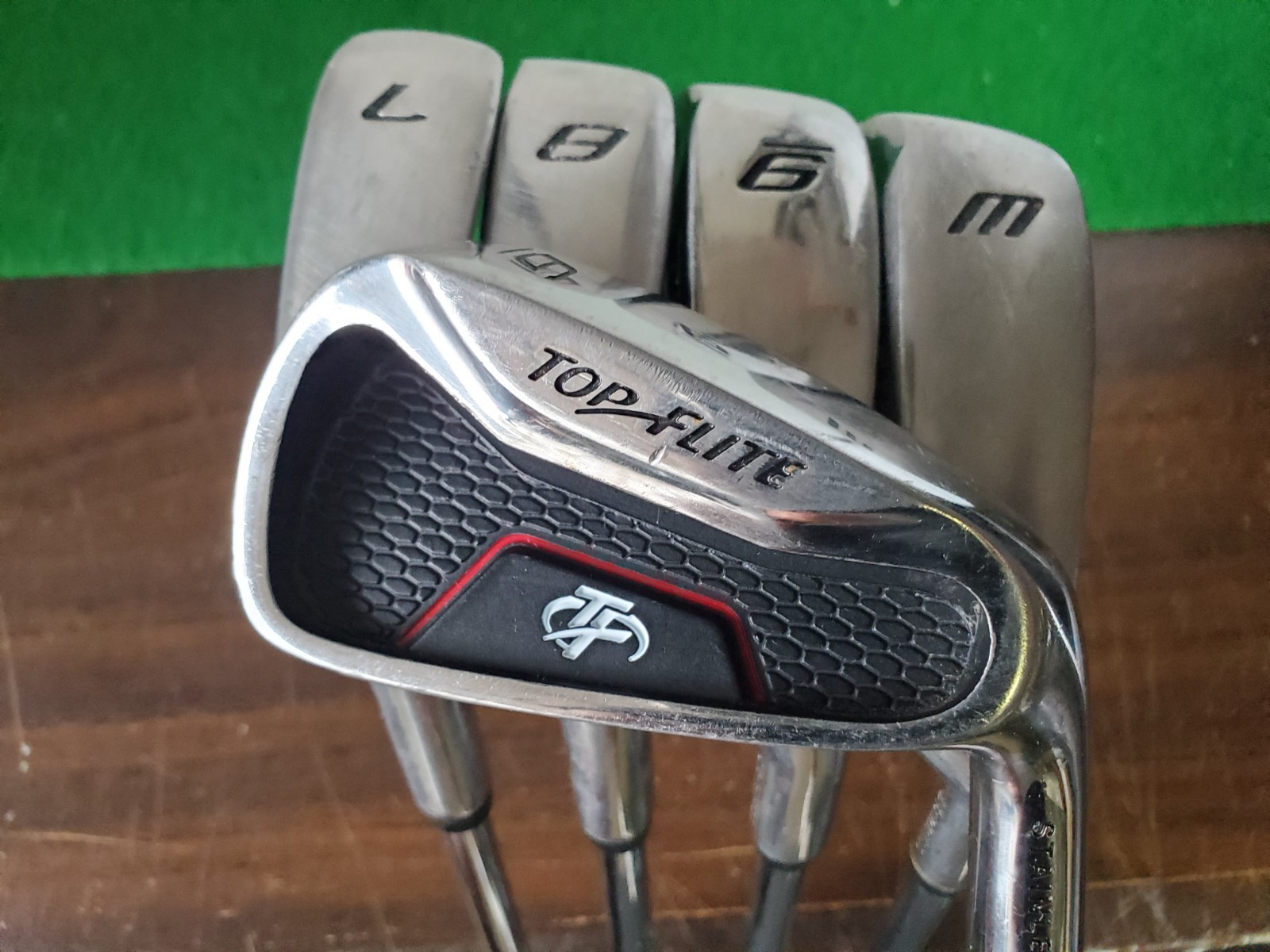 TOP FLITE Red Stainless Irons 6-PW Factory Steel Shaft Regul