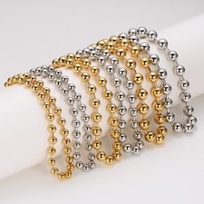 Stainless Steel Simple Fashionable Chunky Round Bead Ball Chain Necklace 8/10/12