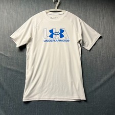 Under Armour Youth Boy's Shirt Size YXL White Short Sleeve Loose Fit Tee