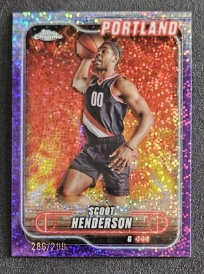 SCOOT HENDERSON SP | 2025 Topps Chrome NBA | Purple Speckle /299 | PORTLAND