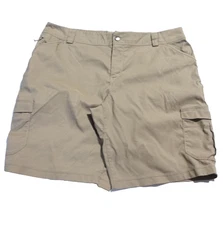 Duluth Trading Dry On The Fly Shorts Womens Size 18 Beige Cargo Performance