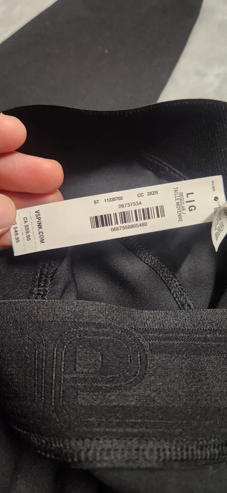 Victoria's Secret ROSA Negro Grande Ultimate Leggings Cintura Alta Nuevos con Etiquetas Foto 4 de 4