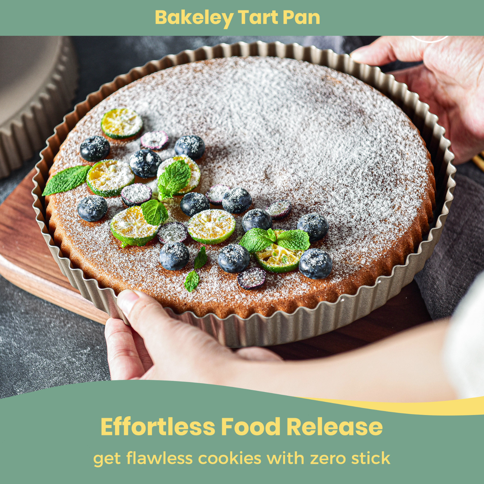 8",10",12" set of 3 pans Fruit Tart Pan, Flueted Pie Pan Solid Bottom