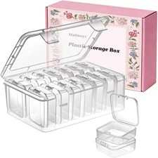Mathtoxyz Small Bead Organizers, 14 Pieces Plastic Storage Small, Clear - 1P