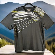 Camiseta Atlas para hombre Xtrem Sport estampada negra 100 % algodón manga corta XLarge