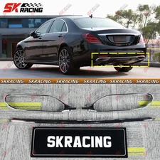 ABS Chrome Rear Bumper Strip Trim+Tailpipe Frame Fit Benz S-Class sedan W222 18+