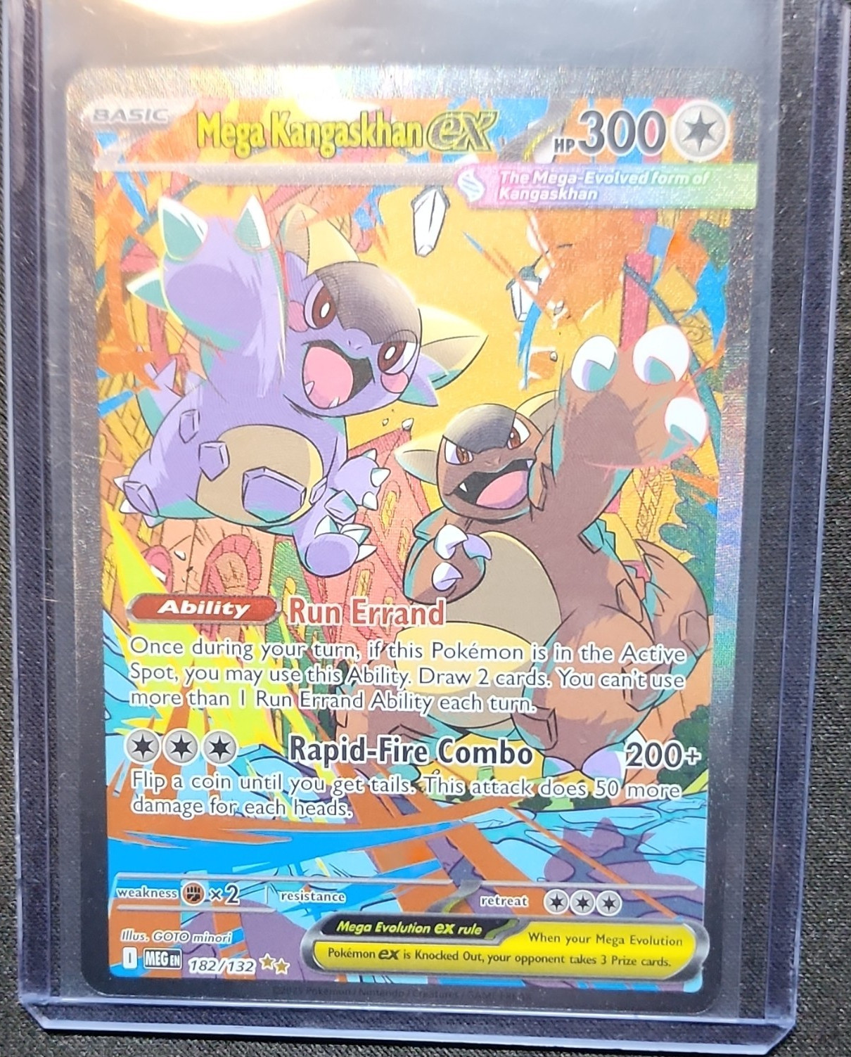 Pokémon Mega Kangaskhan EX Full Art Holo Autographed Special Rare 182/132