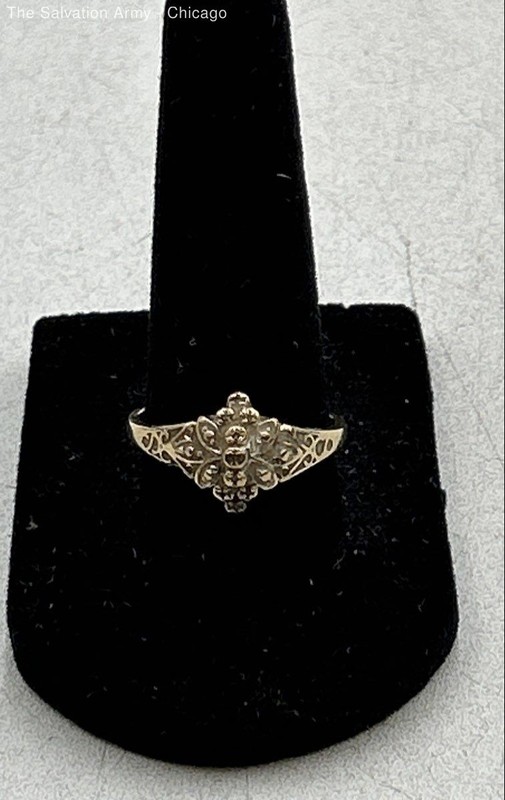10K Yellow Gold Fine Jewelry Unique Cross Design Cocktail Band Ring Size 8 2.30g