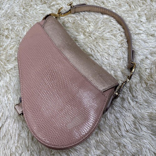 Christian Dior Lizard Saddle Bag Handbag NNNh04 - Picture 7 of 16
