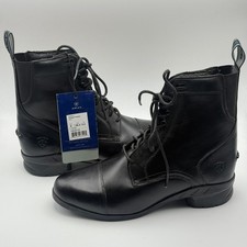 Ariat Heritage IV Paddock Black Leather Lace Up Boots Womens 8 C Wide