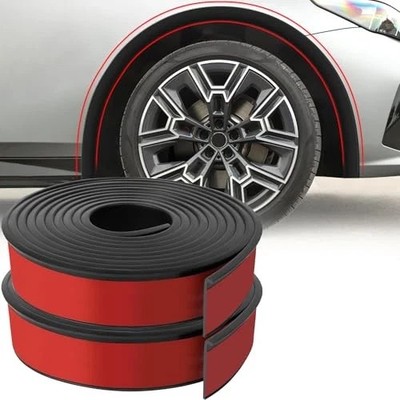 2PCS Car Wheel Eyebrow Arch Trim, Fender Flares 5.5 CM, 23 FT Black ( L-Style )