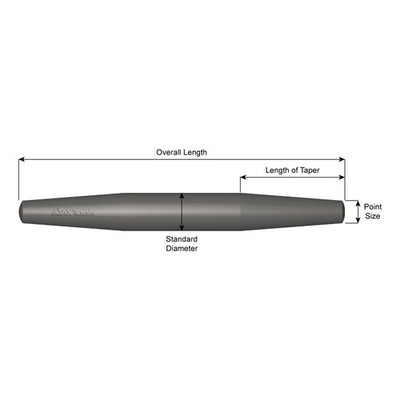 Ajax Tools 634 Standard Diameter 13/16'' x 8'' Barrel Pin, 3/8'' Point