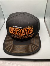 Naruto Shippuden Shonen Jump Manga Flat Bill Snapback Black Orange Hat Cap